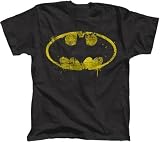 DC Comics Batman Drip Distressed Logo Mens Black T-shirt Tee