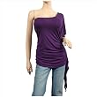 Sexy Purple One Shoulder Plus Size Tunic Top