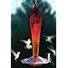 Faceted Glass Hummingbird Feeder - Red