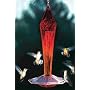 Faceted Glass Hummingbird Feeder - Red
