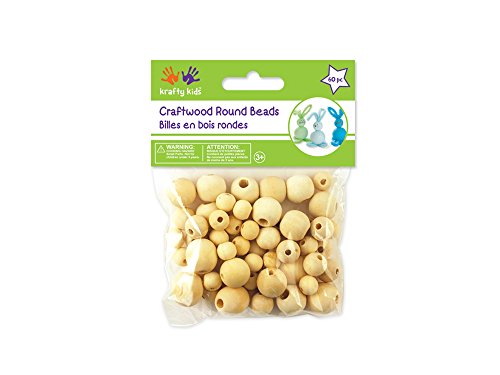 Craftwood Round Beads Assorted 10-16mm 60/Pkg-Natural