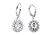 YFN Jewelry 925 Sterling Silver Snowflake Flower Blue Sapphire &White Cz Leverback Dangle Earring