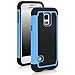 Galaxy S5 MINI Case, E LV Galaxy S5 MINI Case - Shock-Absorption / High Impact Resistant Hybrid Dual Layer Armor Defender Full Body Protective Case Cover for Samsung Galaxy S5 MINI SM-G800 with 1 Stylus and 1 E LV Microfiber Digital Cleaner (Blue)