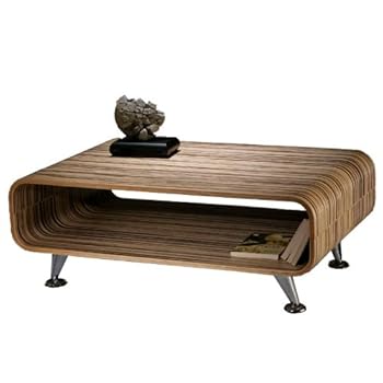 Table basse de salon Perugia Zebrano XXL DL-601, 90x61x33cm