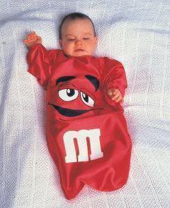 M&M Bunting (Red) Infant Halloween Costume Size 0-9 mos.