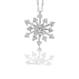 10k White Snow Flake Diamond Pendant