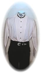 White Horse Western Dress Shirt with Black Collar Band