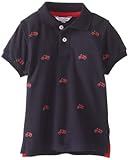 Kitestrings Baby-Boys Infant Pique Bicycle Embroidery Polo, Blue Embroidery, 18 Months