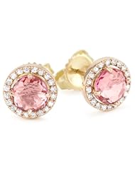 Kalan by Suzanne Kalan Round Salmon Topaz Post Earrings