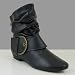 BUBAL Women Flat Heel Bootie Dress Boots Black