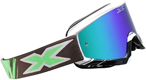 EKS Brand GO-X Fade Volcano Adult Dirt Bike Motorcycle Goggles Eyewear - Flo Green/White One Size Fits All