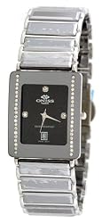Oniss Men's Tungsten Watch with 2 Rows Diamond Model ON-319-MST1 (Black Face)