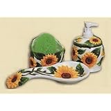 SUNFLOWER 3D Ceramic Kitchen 4 pcs Set Sunflowers NEW