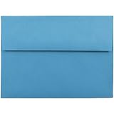 JAM Paper&reg; A7 (5 1/4 x 7 1/4) Recycled Paper Invitation Envelope - Brite Hue Blue - 25 envelopes per pack