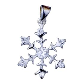 Snowflake Sterling Silver Pendant Pendants Christmas Holiday Jewelry Gift Idea