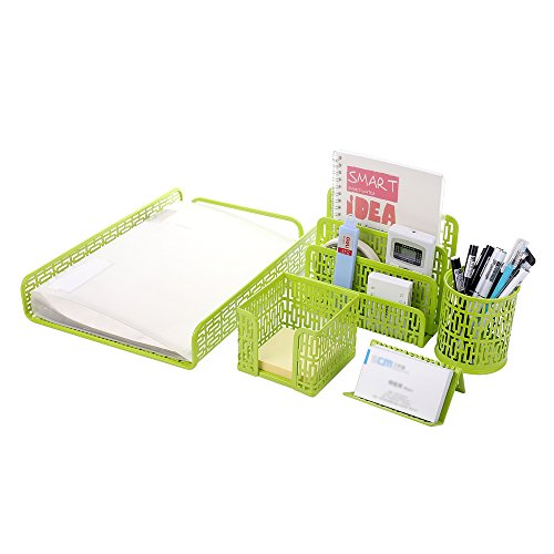 Crystallove set of 5 metal mesh office desk accessories…