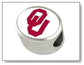 Oklahoma Sooners Premium Series Bead Fits Most Style Bracelets. Highest Quality Charm Available