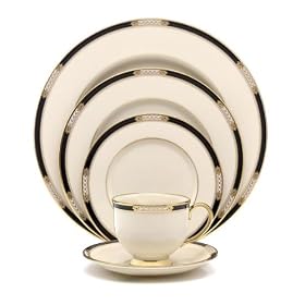 Lenox Hancock Gold Banded Ivory China 16' Oval Platter