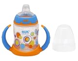 NUK Trendline Silicone Spout Learner Cup, Blue/Orange Dots, 5-Ounce