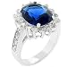 Rhodium Plated Cubic Zirconia Prong Set Right Hand Ring