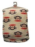 Paul Frank Eco-Friendly Coral Fleece Blanket, Natural