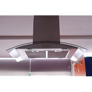 Eureka 36" European Style Stainless Steel Island Mount Range Vent Hood 