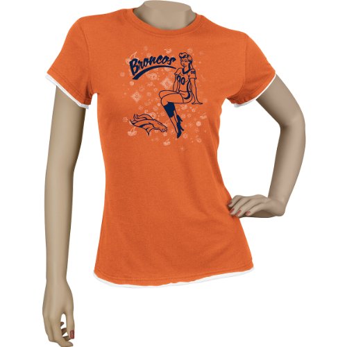 Reebok Denver Broncos Women's Calendar Girl Short Sleeve T-Shirt Small