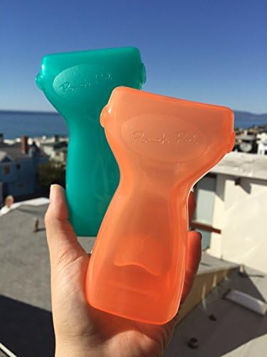 Pouch Pal - The No-Squeeze Food Pouch Feeder (Turquoise &amp; Coral) 2-Pack
