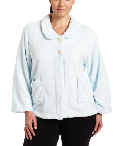 41IIsneTLqL Casual Moments Womens Plus Size Bed Jacket With Peter Pan Collar, Light Blue, 1X HOT OFFER