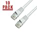 GRANDMAX CAT6 2FT Gray RJ45, 550MHz, UTP Ethernet Network Patch Cable Snagless/Molded Bubble Boot, 10 Pack