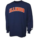 Russell Illinois Fighting Illini Navy Blue Arch Lettering Long Sleeve T-shirt