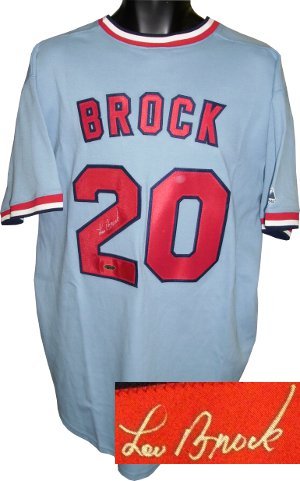 Lou Brock Signed St. Louis Cardinals Cooperstown Blue Jersey