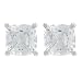 Platinum Plated Sterling Silver 6 x 6mm Cushion Cubic Zirconia Four-Prong Stud Earrings