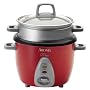 Aroma ARC-733-1NGR 3-Cup Pot Style Rice Cooker, Red
