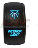 STV Motorsports&reg; Laser Blue Rocker Switch INTERIOR LIGHTS 20A 12V On/off LED Light