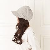 小顔効果抜群 UV 帽子 レディース 大きいサイズ 商品名 紐調整 キャスケット ひも つば広 日よけ 折りたたみ 女優帽 自転車 飛ばない 春 夏 UVカット BIGサイズ 59.5-61cm グレー