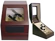 Watch Winder For Two Automatic Watches Built in IC Program with Storage for Three Watches Cherry Matte Finish Tech Swiss