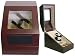 Watch Winder For Two Automatic Watches Built in IC Program with Storage for Three Watches Cherry Matte Finish Tech Swiss