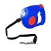 2-TECH Blaue Hunde Roll-Leine mit Beleuchtung 4,5 Meter mit ergonomischem Griff bis 35 kg