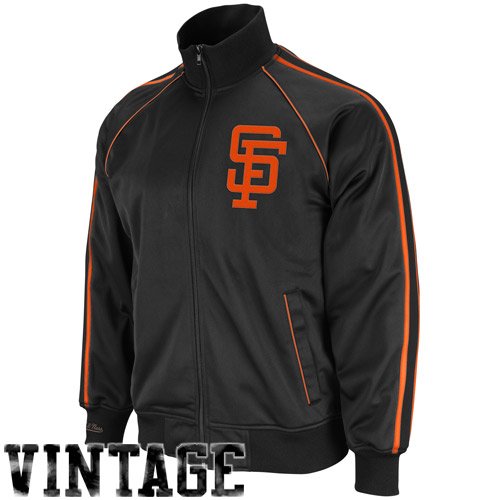 Mitchell & Ness San Francisco Giants Black Final Score Full Zip Track Jacket (XX-Large)