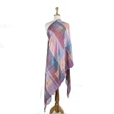 Olive N Figs 100% Silk Geometric Blessing Pastel Delight Shawl/Wrap