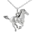 Sterling Silver Running Horse Necklace