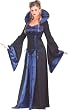 Blue Vampiress Costume Sexy Sorceress Classic Witch Black Blue Gown