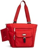 Baggallini Town Tote- Solid Nylon Crinkle,Tomato,One Size