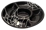 Ceramic Black Spider Divided Appetizer Tray Dish Halloween Decor