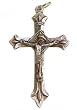 Small Crucifix - Fleur De Lis Cross - Pendant - 1 and 3/4in. Height - IMPORTED FROM ITALY