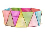 Shell Pyramid Multi Color Stretch Bracelet