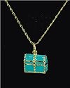 Disney Couture 14ct Gold Tink Treasure Chest Necklace (L.Blue)