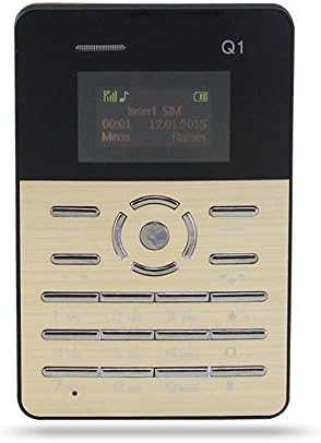 Crony Aeku Q1 New Upgrade Version Pocket Colorful Screen Mini Card Phone for Student with Bluetooth MP3 (Golden)