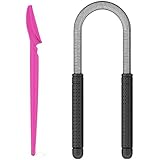 Professional Quality Stainless Steel Epilator Facial Hair Remover Threading Tool - For Women (black) + FREE facial hair razor (pink)